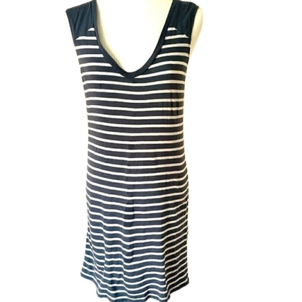 DRESS Banana Republic Gray/Blue Stripes Size S Beach